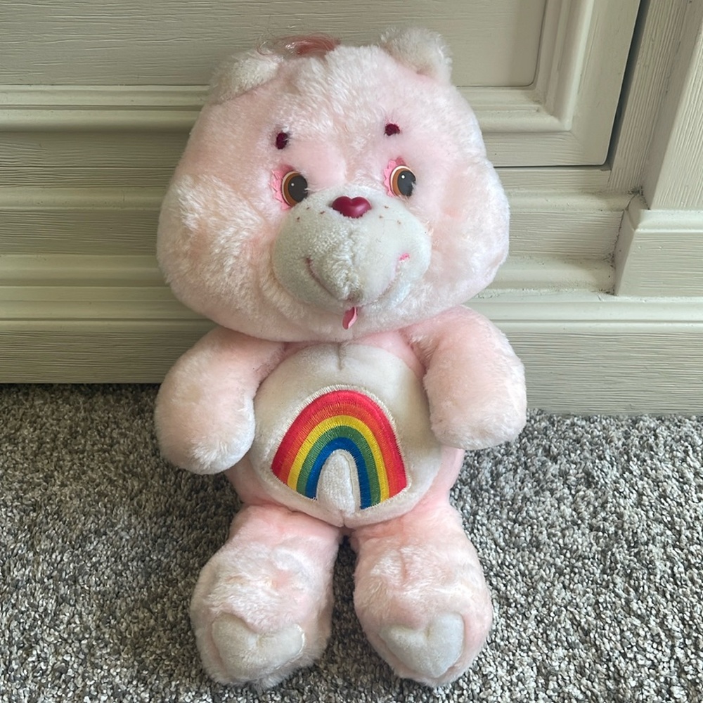 Vintage 1983 Care Bears Pink Cheer Bear 17 inch